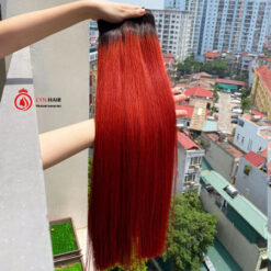 remy red hair bundles straight bright red