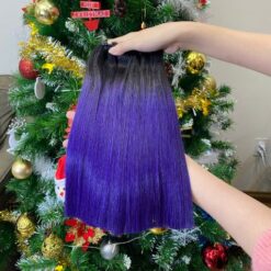 Ombre 1b purple hair bundles with a closure
