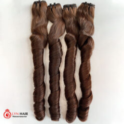 Spring curly weave hair bundles brown color