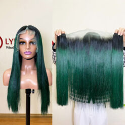 Vietnamese dark green ombre human hair wigs