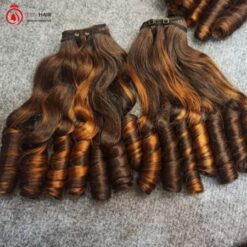 Vietnamese piano curly hair weave #1b and brown