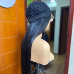 Bone straight human hair wig with closure 2x6 22 inch