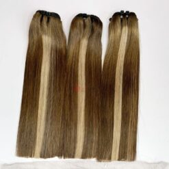Brown with blonde highlights