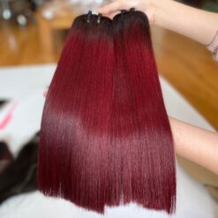 Burgundy ombre weave human hair
