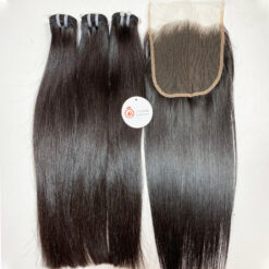 18 inch raw vietnamese hair bundles with closure