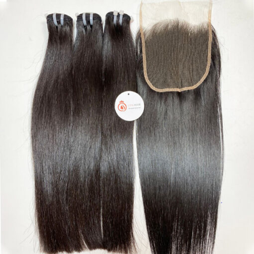 18 inch raw vietnamese hair bundles with closure