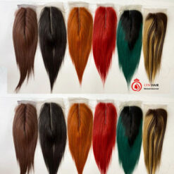 Middle part closure 2x6 human hair extensions