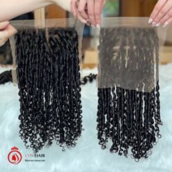 Pixel curly 4x6 human hair extension 20 inch