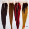 Vietnamese straight premium ombre red green blue human hair closure