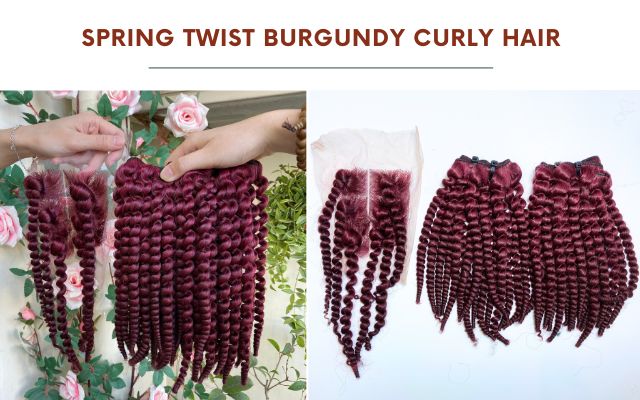 Spring Twist Burgundy Curly Hair 