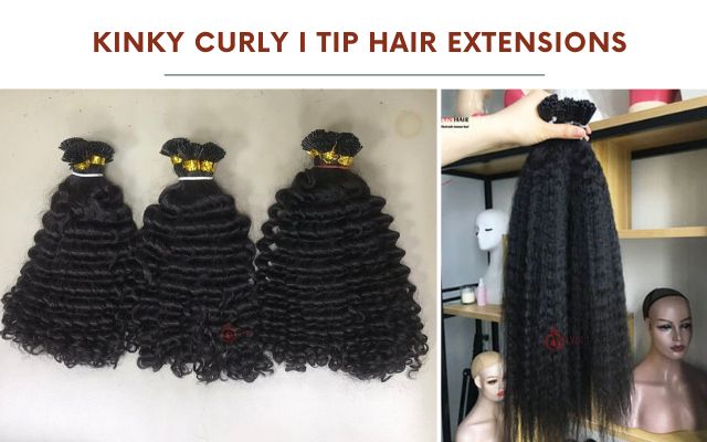 Wholesale Kinky Curly I Tip Hair Extensions Human Hair