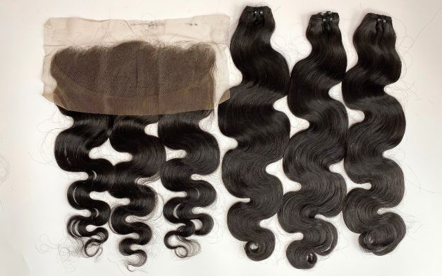 Raw Body Wave Hair Bundles With Closure