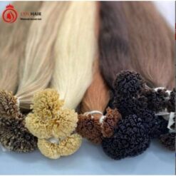 U tip human hair extensions brown color