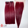 99J burgundy human hair bundles with closure