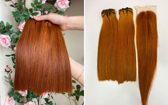 Ginger Bundles With Closure Vietnamese Human HairGinger Bundles With Closure Vietnamese Human Hair