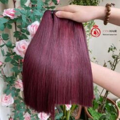 Omber burgundy human hair bundles with closure
