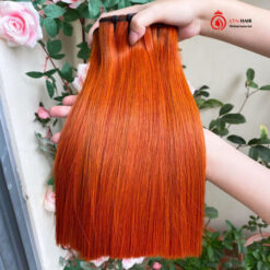 orange human hair weave bundles