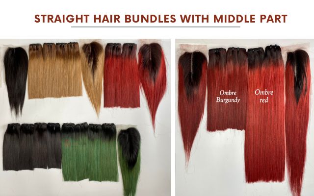 Straight Hair Bundles With Middle Part 