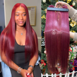 Vietnamese human hair burgundy bundles with closure