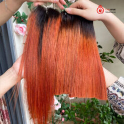 Vietnamese ombre ginger hair bundles with closure