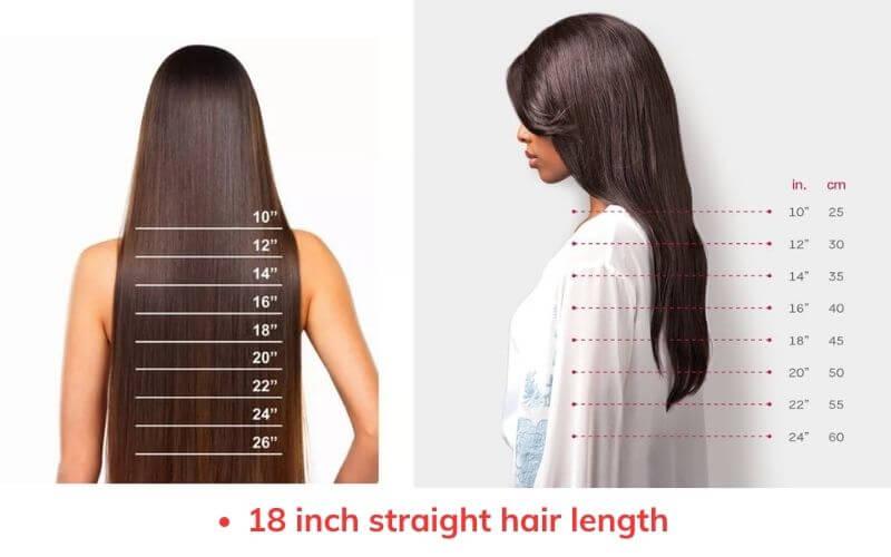 18 inch straight hair length