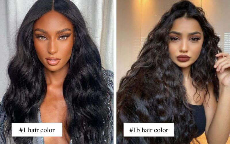 Different of 1 vs 1b hair color