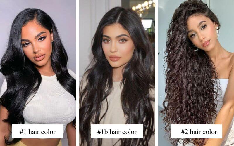 The difference of 1b hair color compared to 1 jet black and 2 hair color