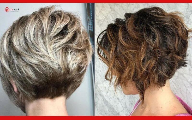 For 10 inches of curly hair, stack short hairstyle