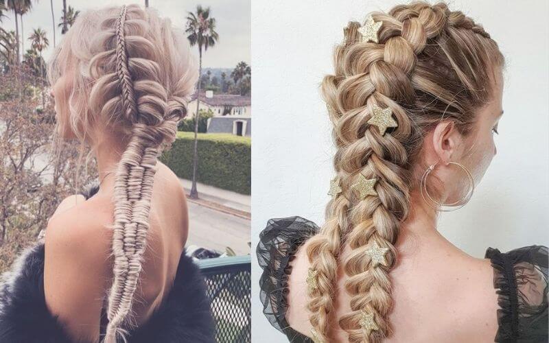 Fishtail Braid with Deep Waves