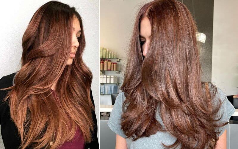 Chestnut Brown with Long Layers