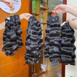 Premium natural wave raw Vietnamese wavy hair bundles