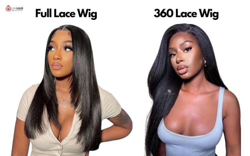 Difference between 360 lace wig and full lace wig