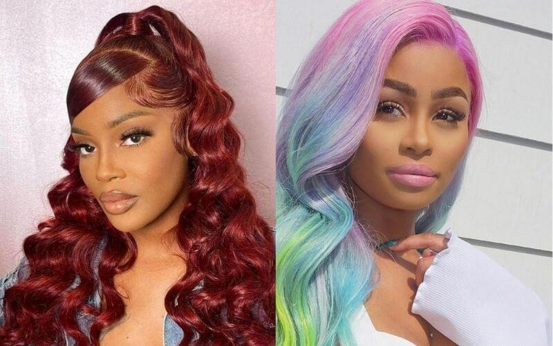 Frontal hairstyles with color