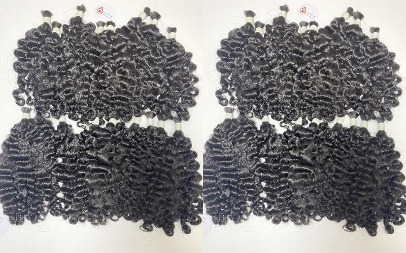 curly bulk human hair for crochet braids