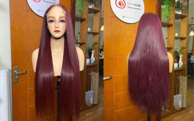 Burgundy frontal wig styles