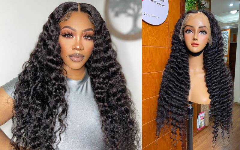 Deep wave frontal wig styles