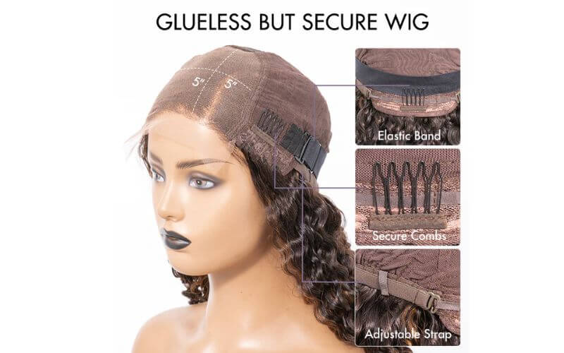 How does a glueless wig stay on without adhesive