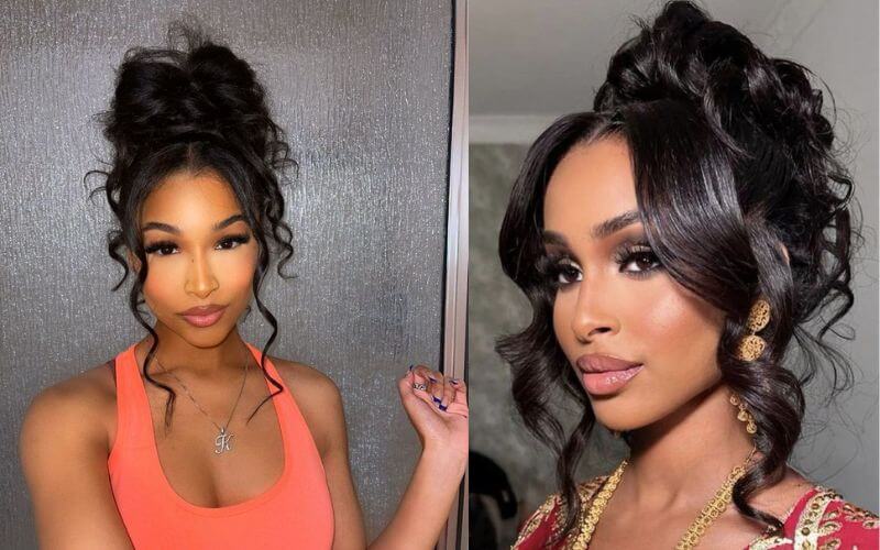 Messy bun lace front wigs style