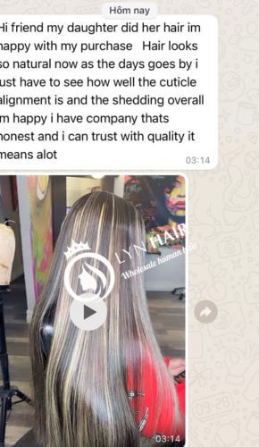 International customer testimonial for Lyn Hair factory