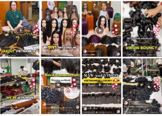 Vietnamese human hair wigs and bundles on Lyn Hair Instagram