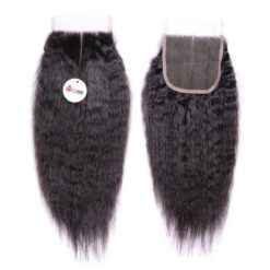 Kinky Straight 6x6 Lace Closure Vietnamese Human Hair Front Back