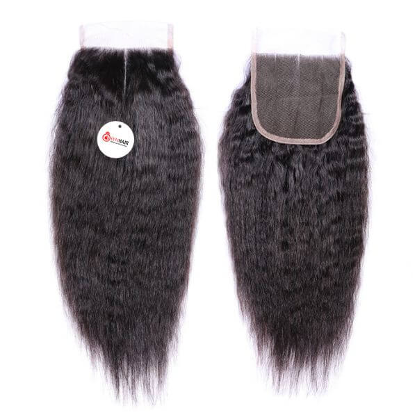 Kinky Straight 6x6 Lace Closure Vietnamese Human Hair Front Back