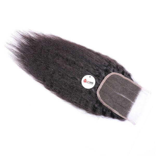 Kinky Straight 6x6 Lace Closure Vietnamese Human Hair Lace Front View