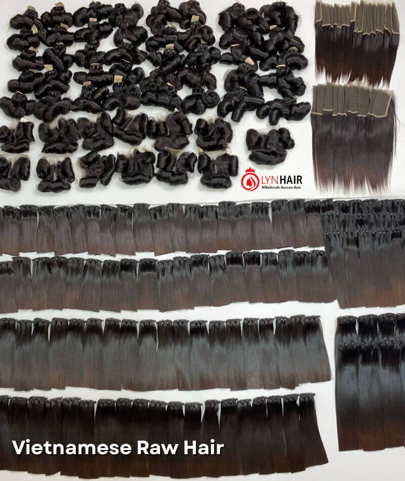 Super double drawn raw hair bundles with thick full ends from root to tip